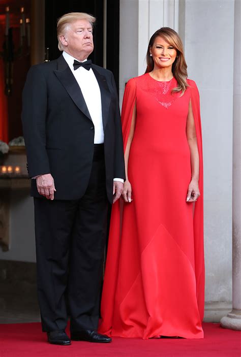 melania red givenchy dress|Melania Trump’s Red Dress Sparkles at the Chest at Winfield .